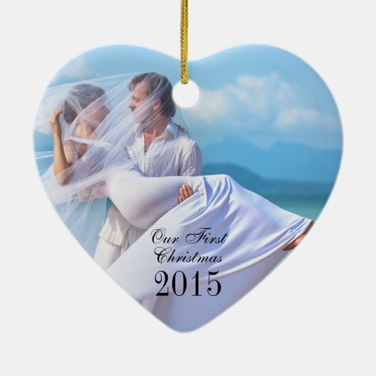 Exotische strandtropische bestemming bruiloft keramisch ornament (Achterkant)