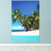 Exotische strandwerend kussens canvas afdruk (Insitu (Houten vloer))