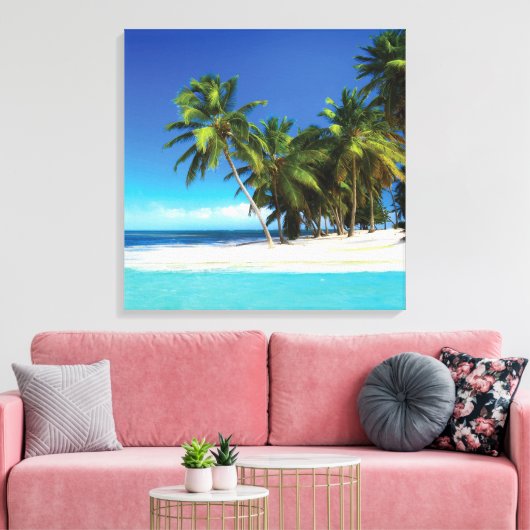 Exotische strandwerend kussens canvas afdruk (Insitu (Woonkamer))