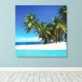 Exotische strandwerend kussens canvas afdruk (Insitu (Houten vloer))