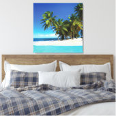 Exotische strandwerend kussens canvas afdruk (Insitu (Slaapkamer))