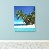 Exotische strandwerend kussens canvas afdruk (Insitu (Houten vloer))