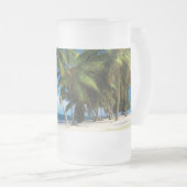 Exotische strandwerend kussens matglas bierpul (Voorkant rechts)