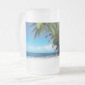 Exotische strandwerend kussens matglas bierpul (Voorkant links)