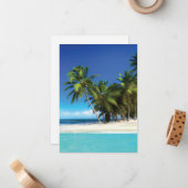 Exotische strandwerend kussens notitiekaartje (Voorkant / Achterkant in situ)