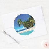 Exotische strandwerend kussens ronde sticker (Envelop)