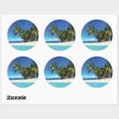 Exotische strandwerend kussens ronde sticker (Vel)