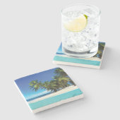 Exotische strandwerend kussens stenen onderzetter (Zijkant)