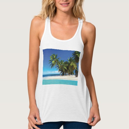 Exotische strandwerend kussens tanktop (Voorkant)