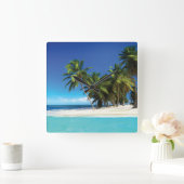 Exotische strandwerend kussens vierkante klok (Huis)