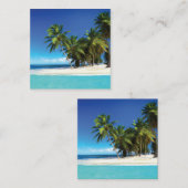 Exotische strandwerend kussens vierkante visitekaartje (Voorkant / Achterkant)