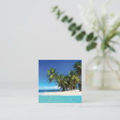 Exotische strandwerend kussens vierkante visitekaartje (Staand voorkant)