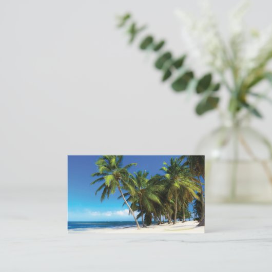 Exotische strandwerend kussens visitekaartje (Staand voorkant)