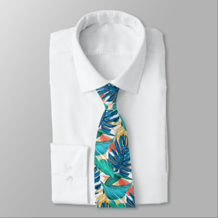 Exotische stropdas van tropische bladeren - zomerp