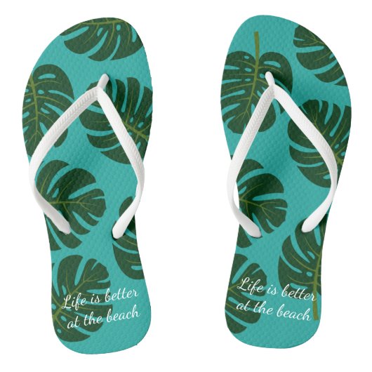 Exotische teenslippers van het strand van Monstera (Voetbed)