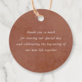 Exotische Terracotta Bloem Elegant Boho Bedankjes Labels (Achterkant)