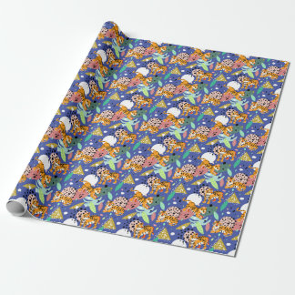 Exotische tijgers: Trendy geometrisch patroon. Cadeaupapier