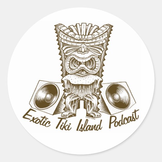 Exotische Tiki Island Podcast Stickers (Voorkant)