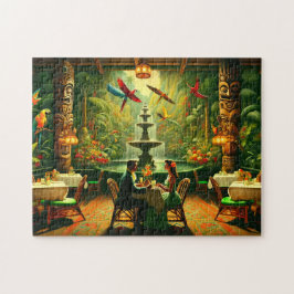 Exotische Tiki Kamer Tropische Jungle Date Nacht Legpuzzel