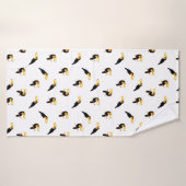 Exotische Toucan vogels Tropisch zwart wit patroon Badhanddoek (Badhanddoek)