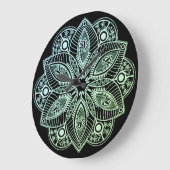 Exotische tribale groene gradiënt Mandala Grote Klok (Hoek)