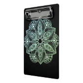 Exotische tribale groene gradiënt Mandala Mini Klembord (Angled2)