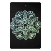 Exotische tribale groene gradiënt Mandala Mini Klembord (Achterkant)