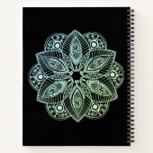 Exotische tribale groene gradiënt Mandala Notitieboek (Achterkant)
