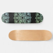 Exotische tribale groene gradiënt Mandala Persoonlijk Skateboard (Horizontaal)