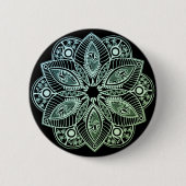 Exotische tribale groene gradiënt Mandala Ronde Button 5,7 Cm (Voorkant)