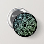 Exotische tribale groene gradiënt Mandala Ronde Button 5,7 Cm (Voorkant /achterkant)