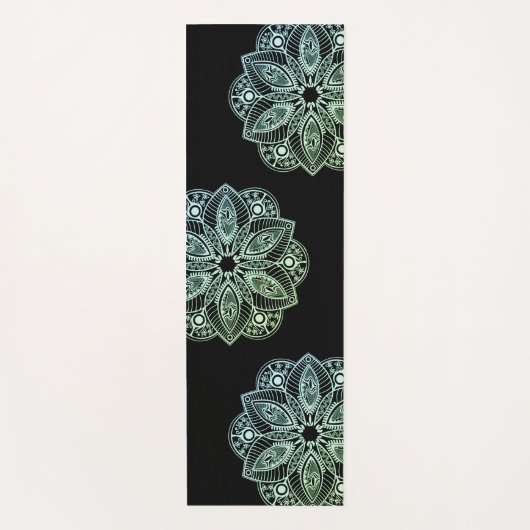 Exotische tribale groene gradiënt Mandala Yogamat (Voorkant)