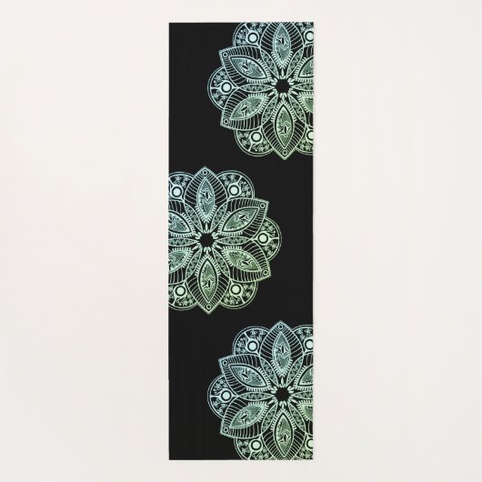 Exotische tribale groene gradiënt Mandala Yogamat (Achterkant)
