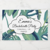 Exotische tropische bachelorette Cocktail Party fl Sparkling Wijnetiket (Enkel label)