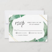 Exotische tropische bananenbladeren die RSVP verbl (Voorkant)