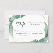 Exotische tropische bananenbladeren die RSVP verbl