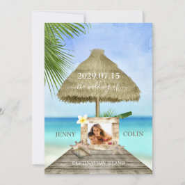 Exotische Tropische Beach aangepaste foto-bruiloft Save The Date
