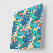 Exotische tropische blaaswandklok - modern vierkante klok (Hoek)