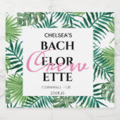 Exotische Tropische Bladeren Bachelorette Crew Fee Bier Etiket (Enkel label)