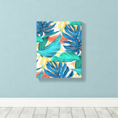 Exotische tropische bladeren canvas afdruk (Insitu (Houten vloer))