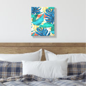 Exotische tropische bladeren canvas afdruk (Insitu (Slaapkamer))