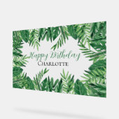 Exotische tropische bladeren groen verjaardagsfees acryl bord (Hoek)