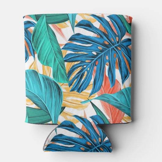 Exotische tropische bladeren Koelbox Blikjeskoeler (Achterkant)