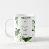 Exotische tropische bladeren met gouden kruipmuts koffiemok (Links)