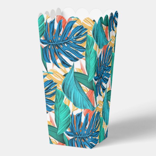 Exotische tropische bladeren Popcorn Box Bedankdoosjes (Achterkant)