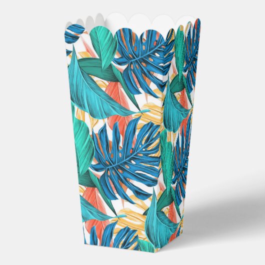 Exotische tropische bladeren Popcorn Box Bedankdoosjes (Voorkant)