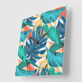 Exotische tropische bladeren - vierkante klok (Hoek)