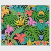 Exotische tropische bladeren, vloerwerkpapier cadeaupapier (Vlak)