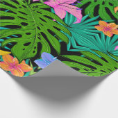 Exotische tropische bladeren, vloerwerkpapier cadeaupapier (Hoek)