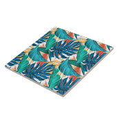 Exotische tropische bladzijden afdrukken tegeltje (Zijkant)